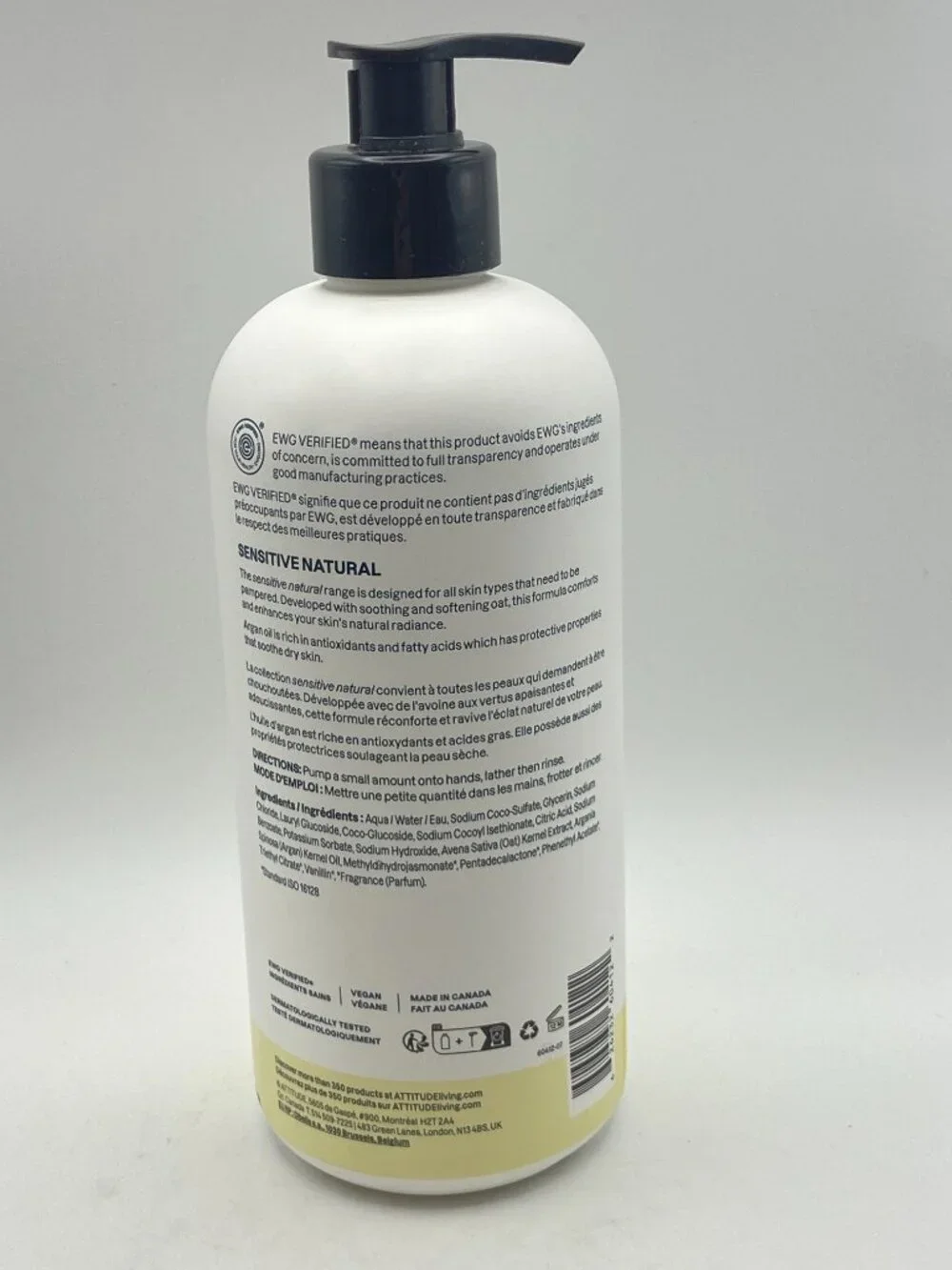 ATTITUDE Sensitive Natural Hand Soap – Oat & Argan Oil (16 fl oz)